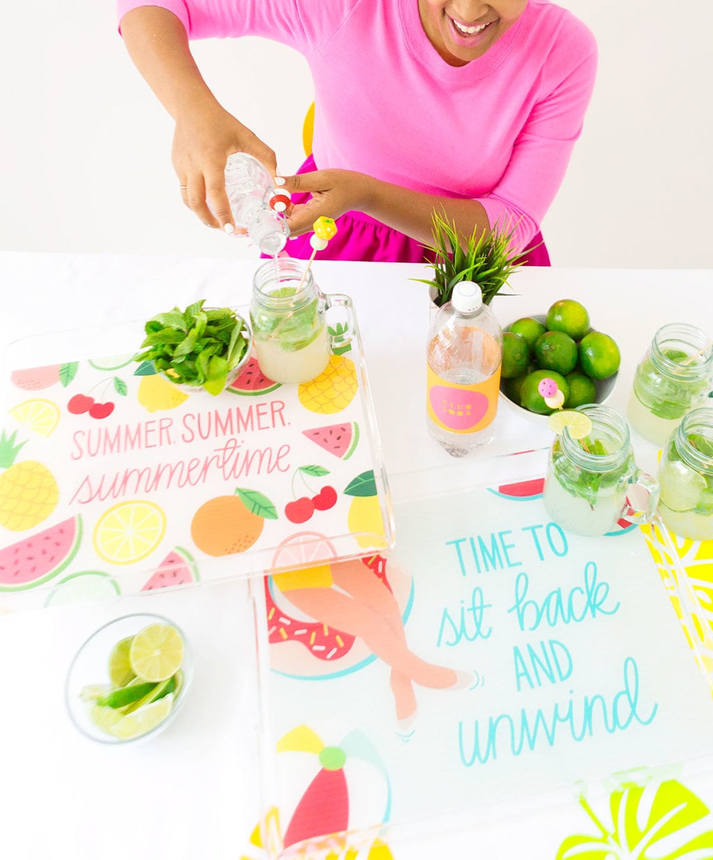 Customize your own DIY Shutterfly Acrylic Trays with free downloads that are perfect for summertime entertaining by the pool