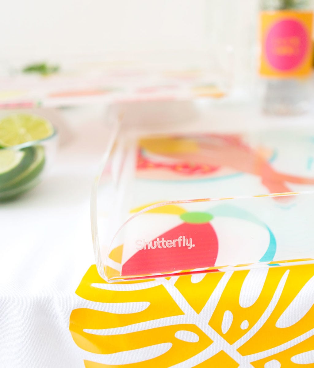 Customize your own DIY Shutterfly Acrylic Trays with free downloads that are perfect for summertime entertaining by the pool