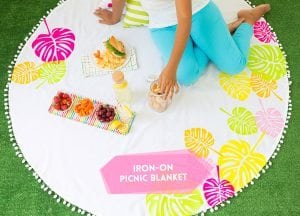Use your Cricut Explore to create this Cricut Iron-On Picnic Blanket featuring bold colors and on-trend