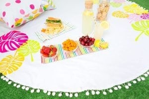 Use your Cricut Explore to create this Cricut Iron-On Picnic Blanket featuring bold colors and on-trend