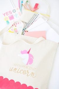Celebrate your inner unicorn with this easy to make DIY Unicorn Tote Bag perfect for back to school or everyday use.