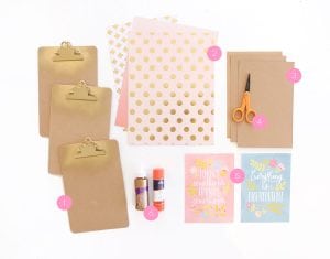 Learn how to cover a clipboard + inspirational printables! All you need is your printer and a few basic craft supplies to make this simple project.