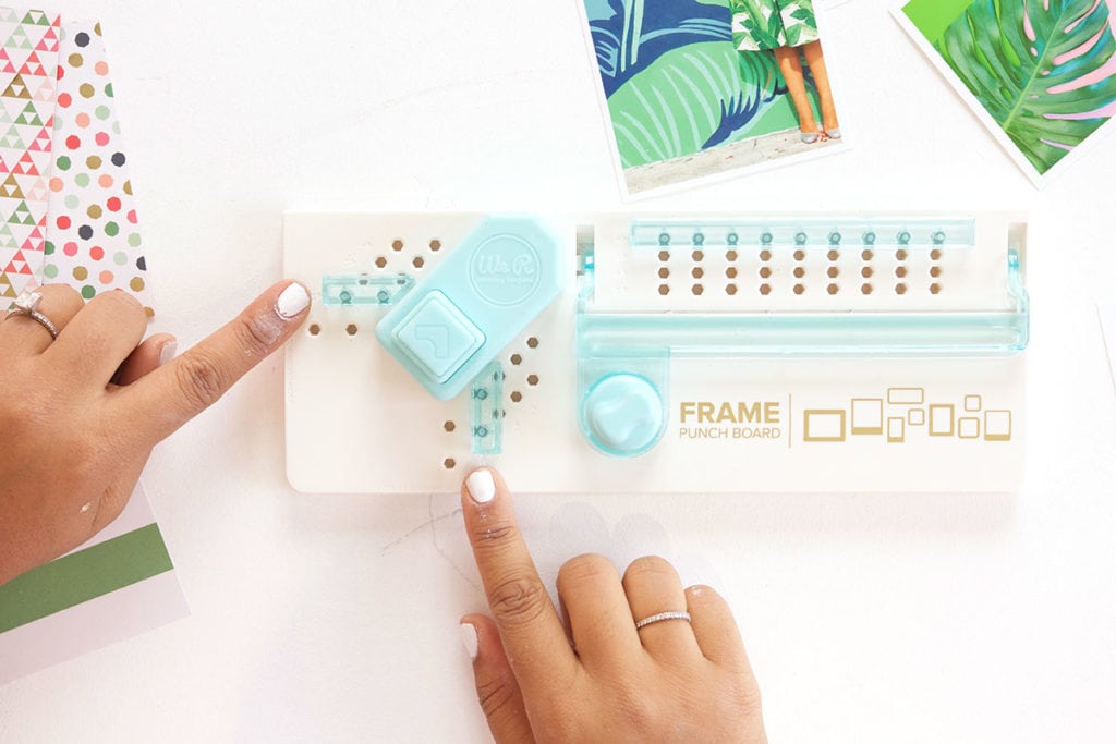 Use the We R Memory Keepers Frame Punch to create perfect paper polaroid frames for photos and other projects.