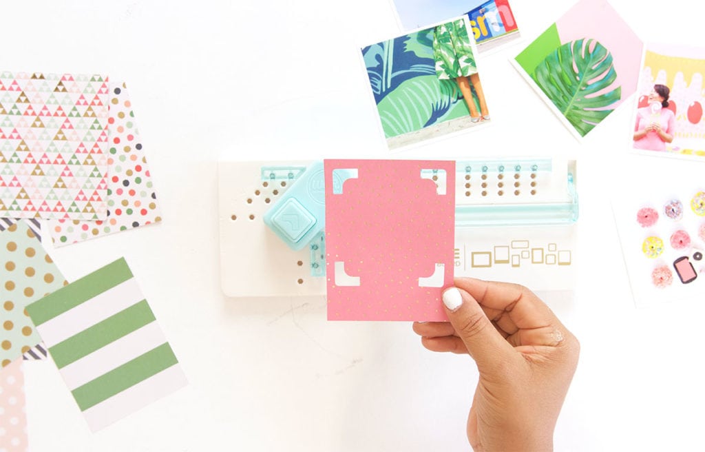 Use the We R Memory Keepers Frame Punch to create perfect paper polaroid frames for photos and other projects.