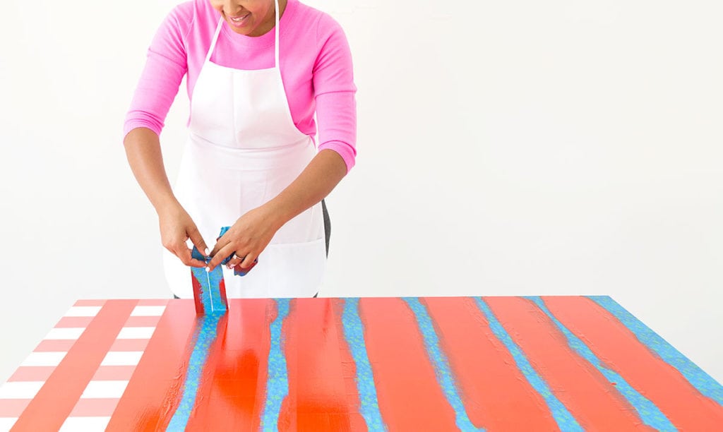 Learn how to paint gingham onto your table top and create the perfect place for hosting indoor picnics year round!