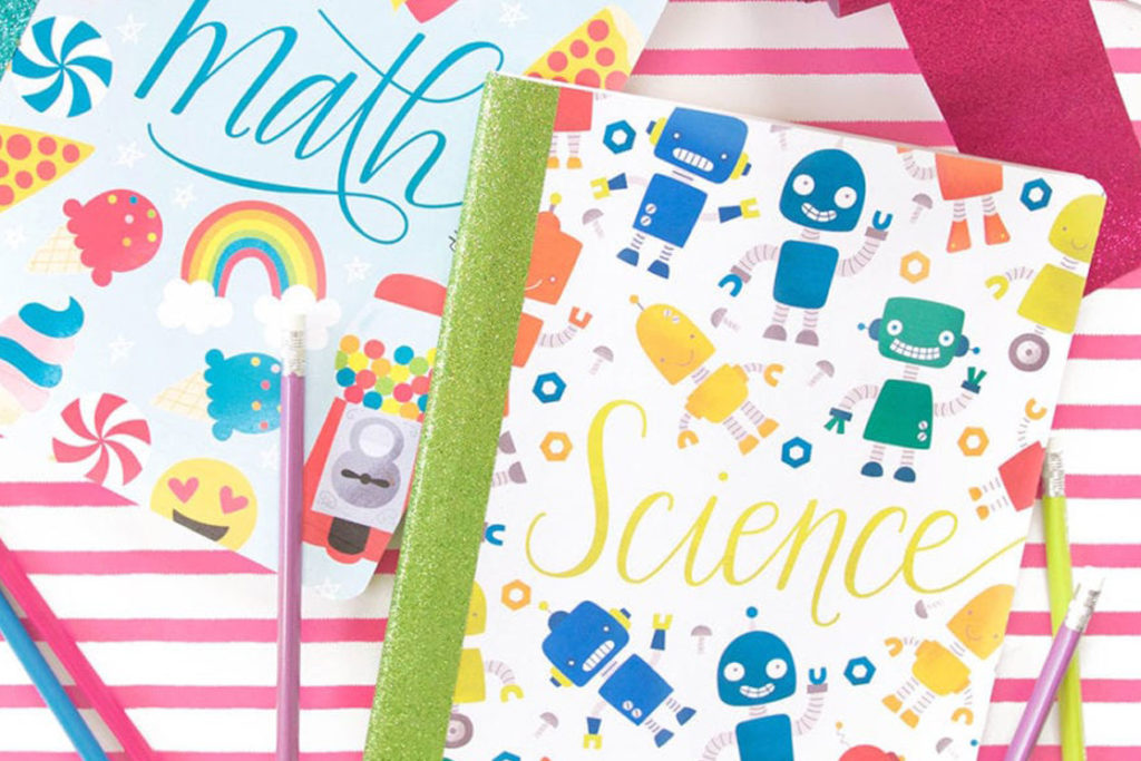 Printable Composition Book Covers - Damask Love