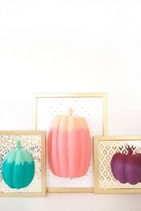 celebrate fall with bold colors and these easy DIY paper pumpkin wall art pieces. All you need is paint!