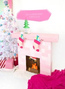 DIY Cardboard Box Fireplace | damask love