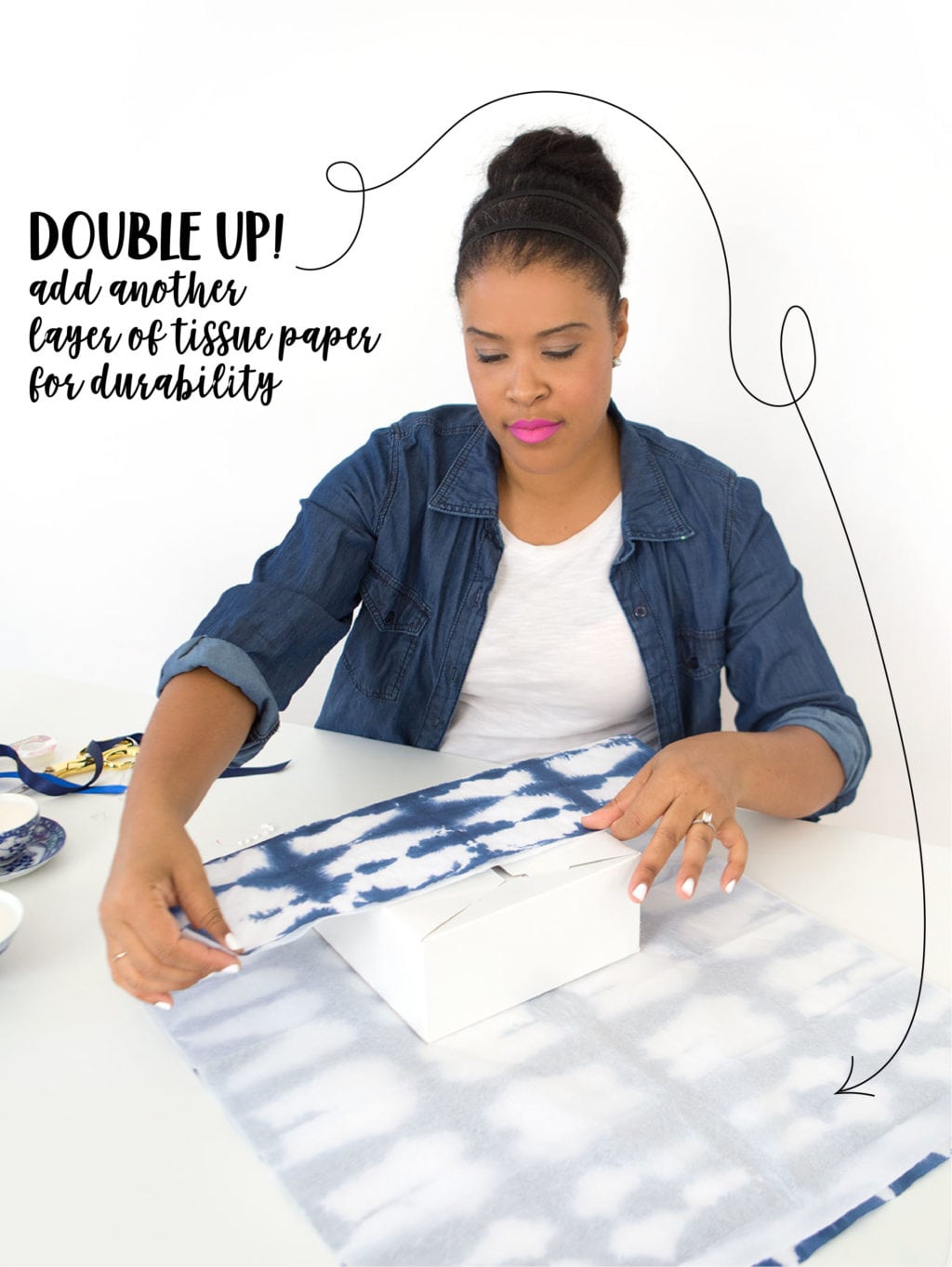 DIY Shibori Tie Dye Wrapping Paper | damask love