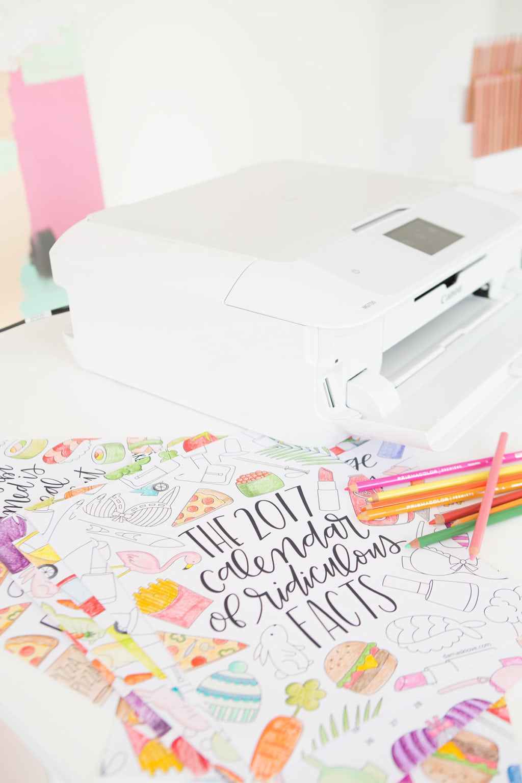 2017 Printable Coloring Calendar | Damask Love