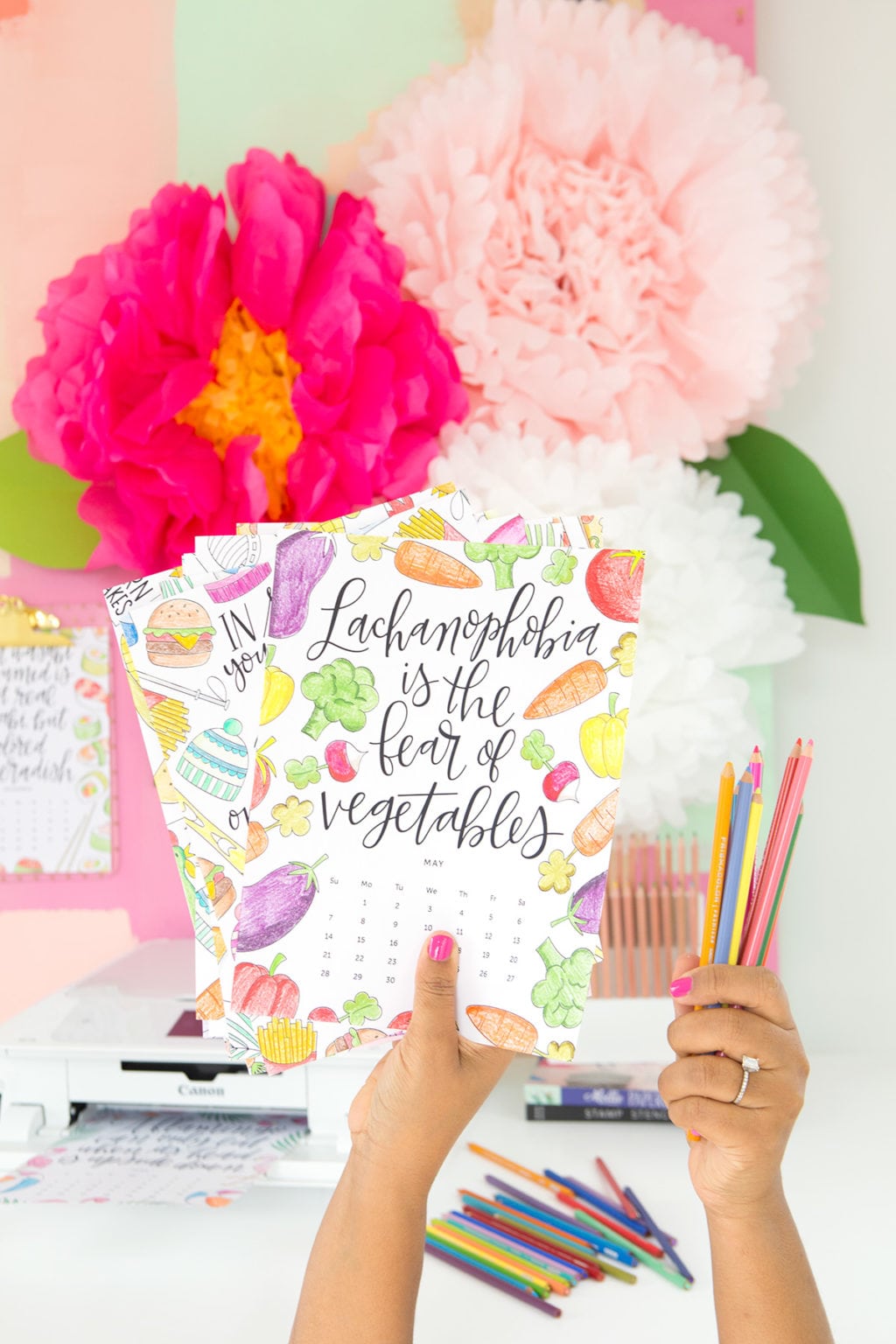 2017 Printable Coloring Calendar | Damask Love