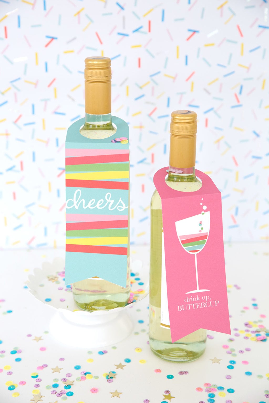 DIY Printable Wine Tags Damask Love