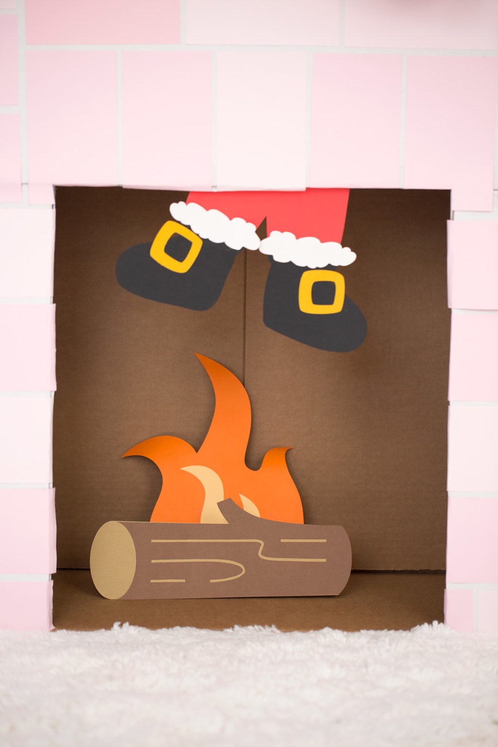 DIY Cardboard Box Fireplace | damask love