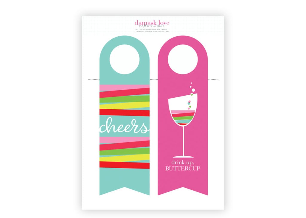 Printable Wine Tags | Damask Love