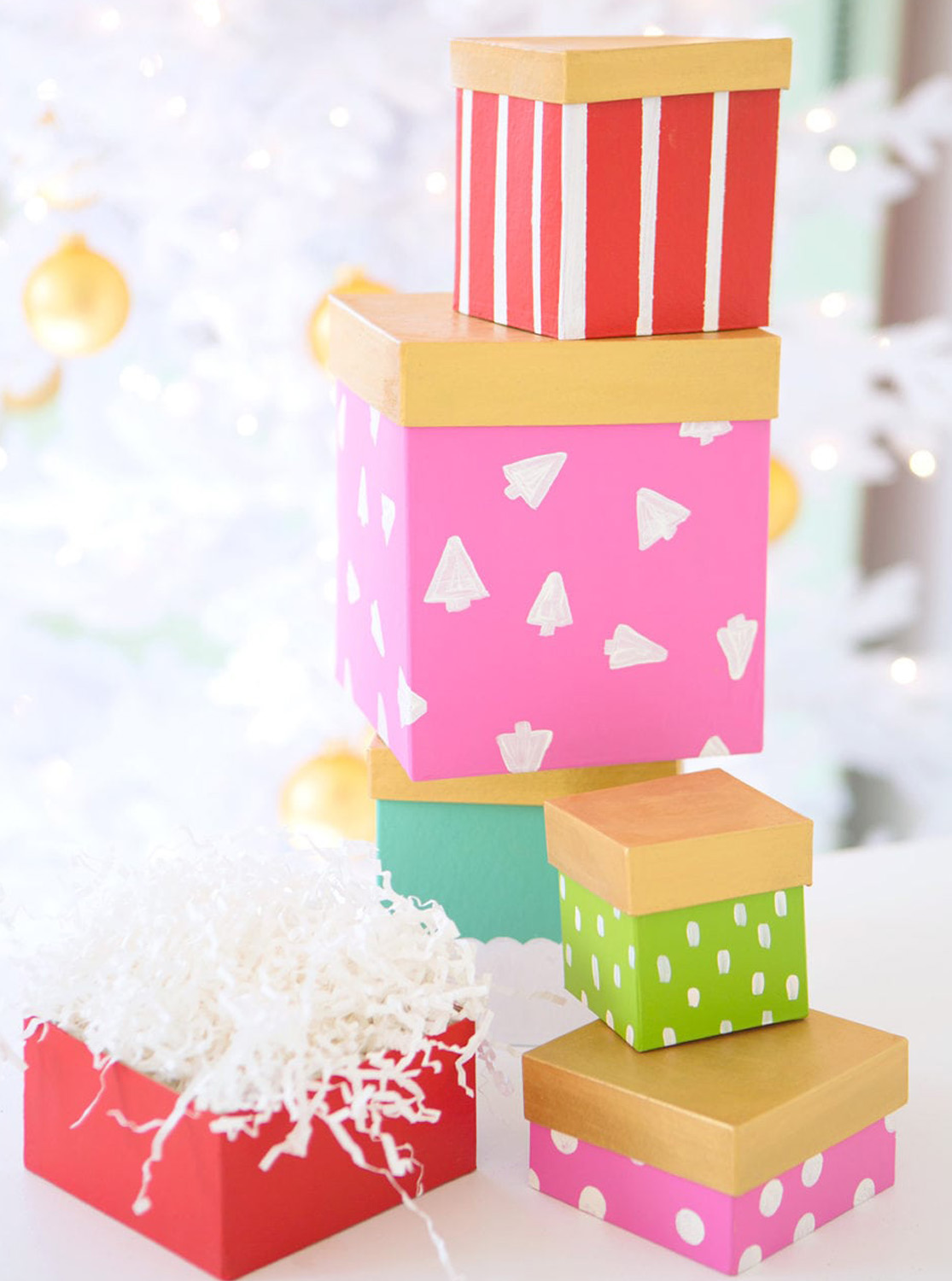 DIY Painted Gift Boxes - Damask Love