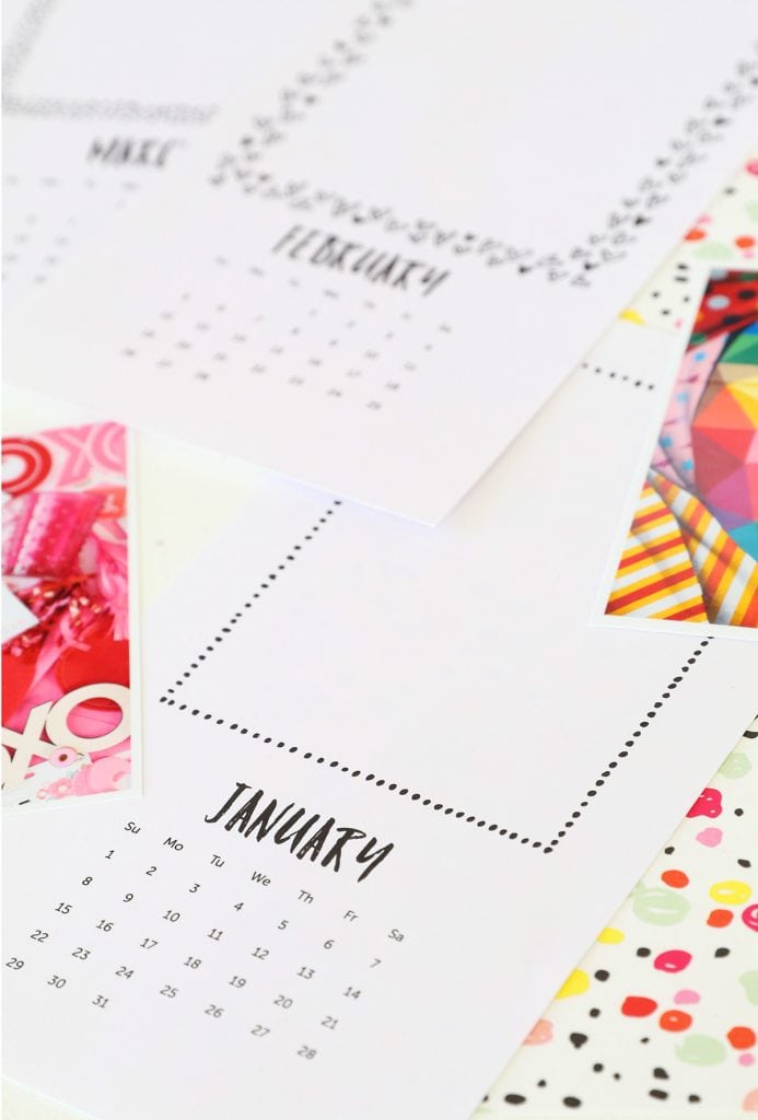 Printable Photo Calendar - Damask Love