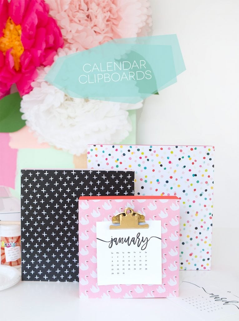 DIY Calendar Clipboard + Free Printable Calendar - Damask Love