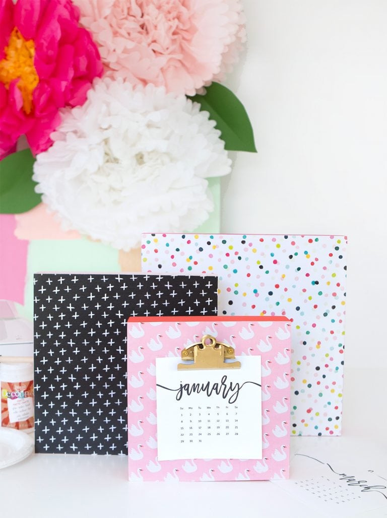 DIY Calendar Clipboard + Free Printable Calendar - Damask Love
