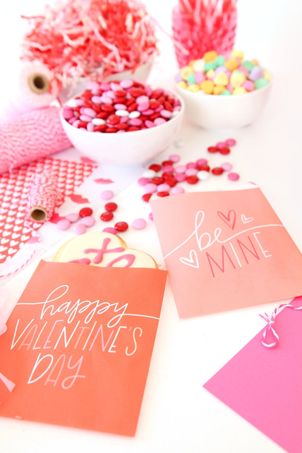 Printable Valentine Freezer Paper Treat Bags | damask love