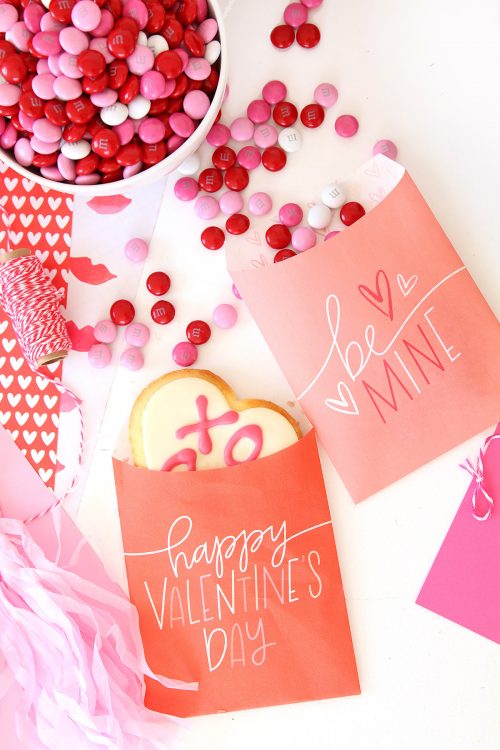 Printable Valentine Freezer Paper Treat Bags - Damask Love