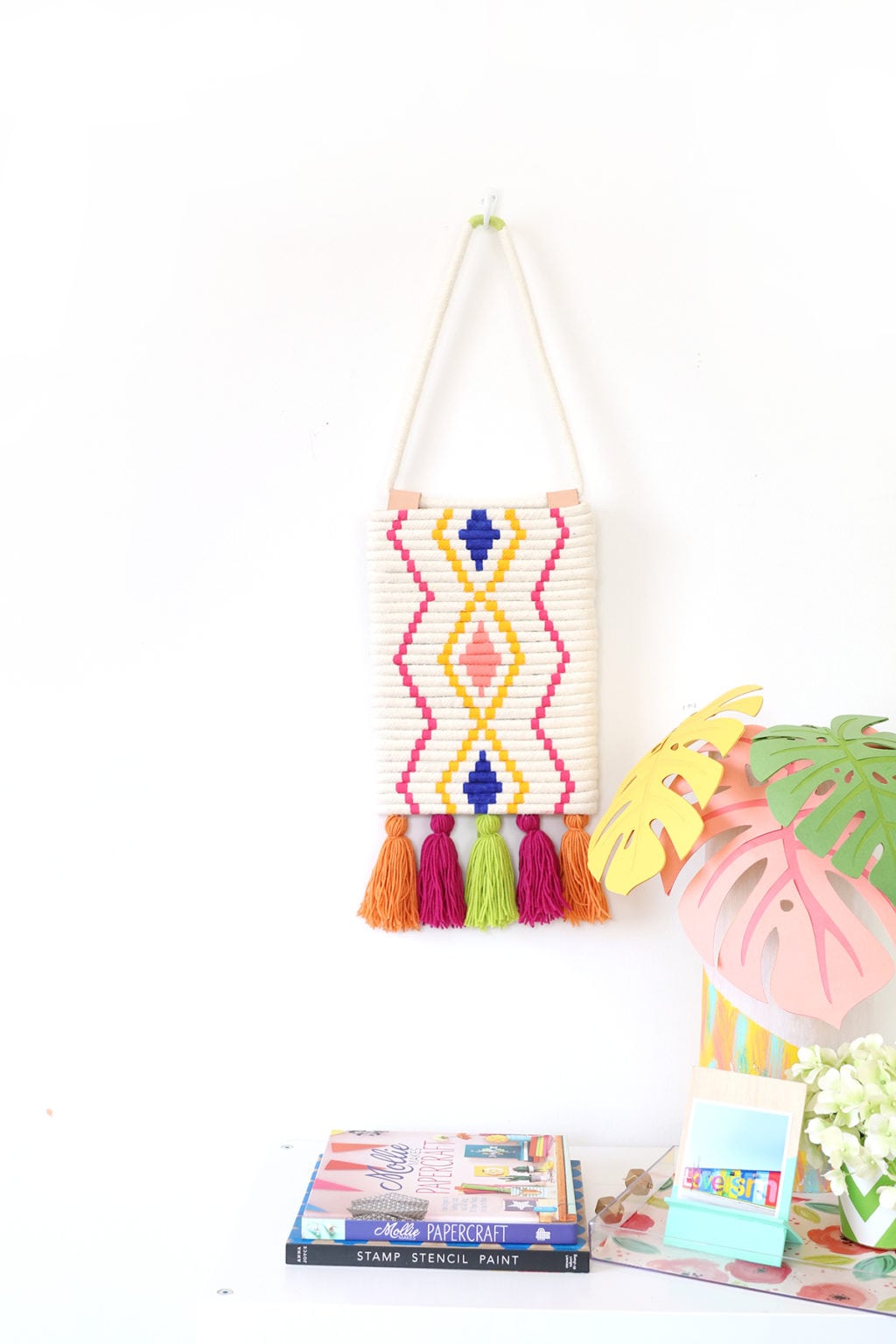 DIY Painted Rope Wall Decor - Damask Love