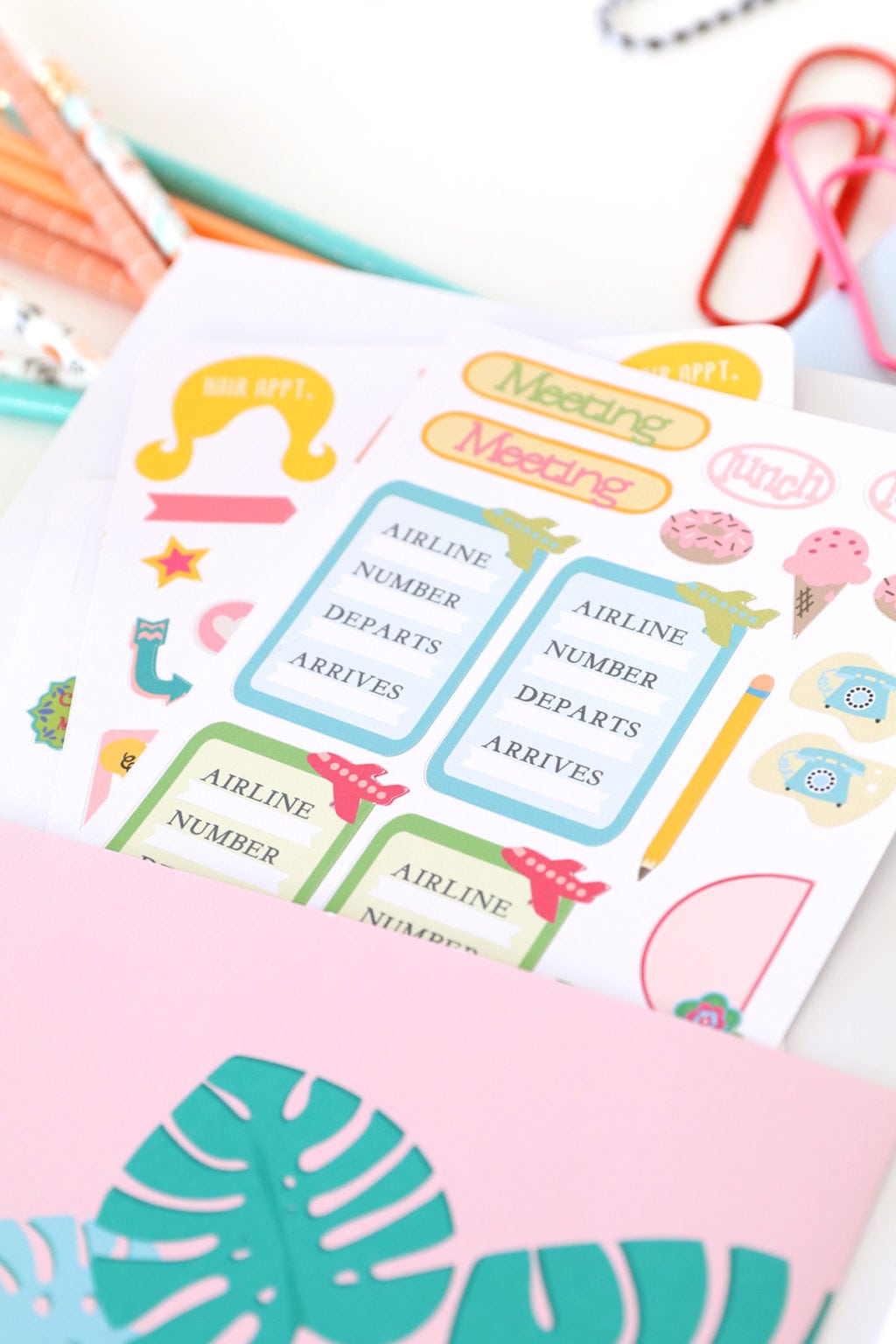 Print Then Cut Planner Stickers - Damask Love