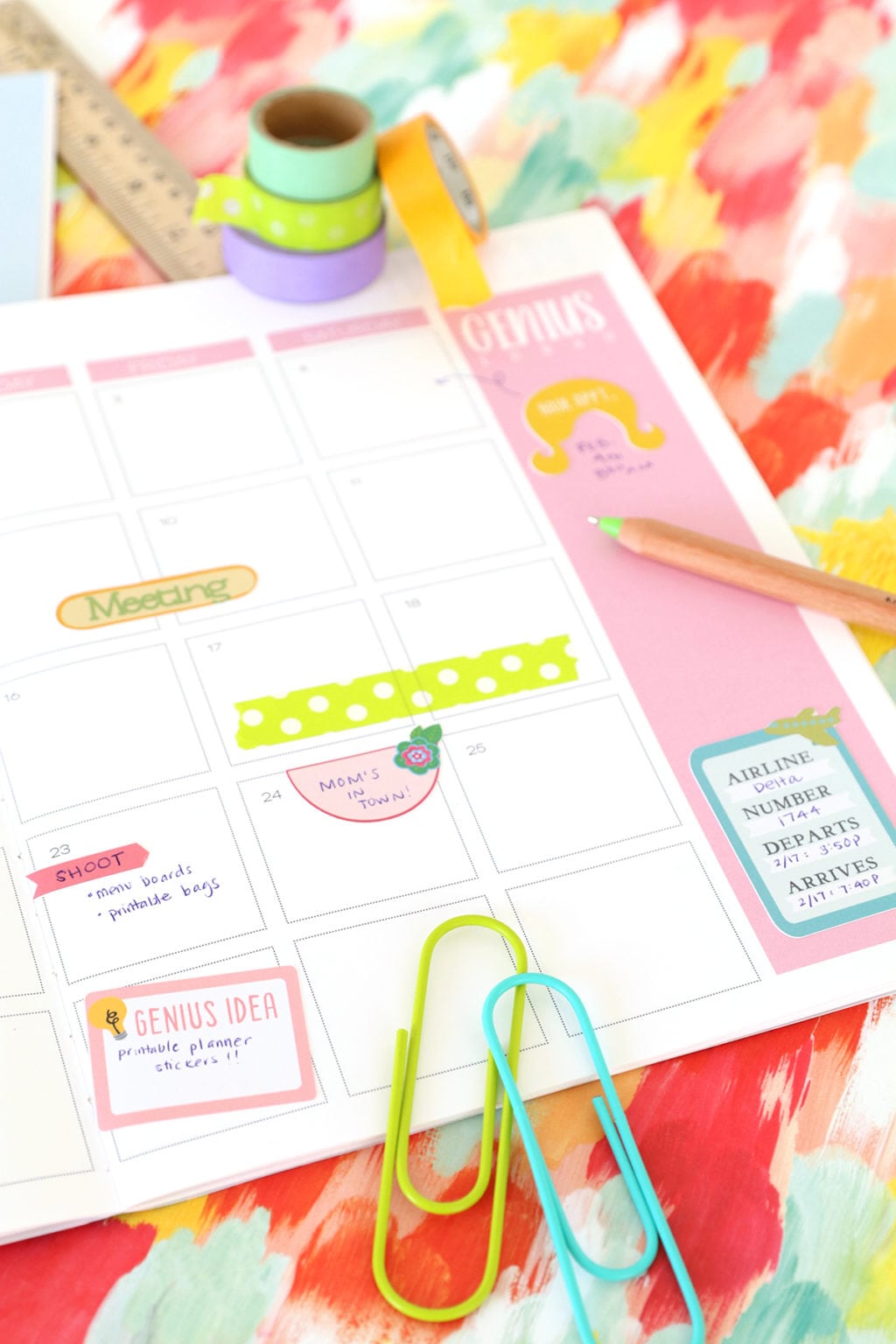 Cricut Print Then Cut Planner Stickers | damask love