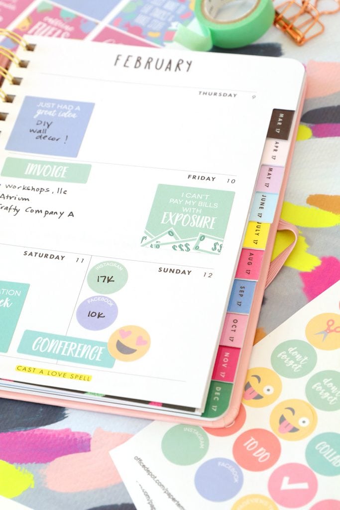 Printable Planner Stickers for Bloggers - Damask Love