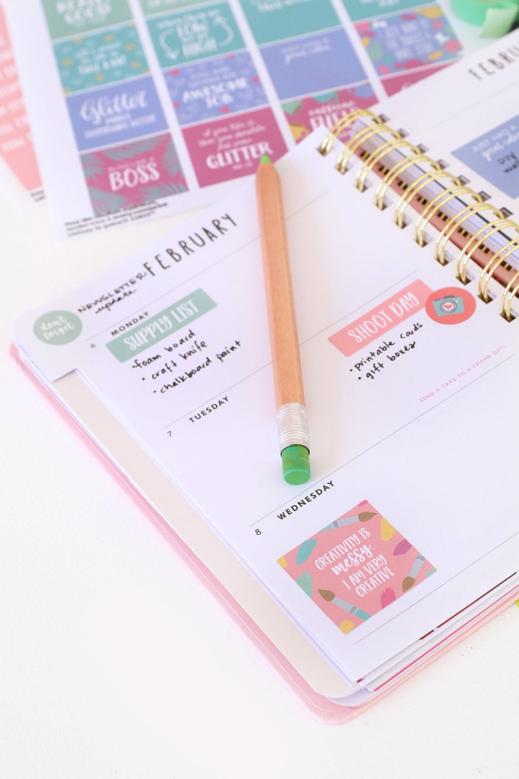 Printable Planner Stickers for Bloggers - Damask Love