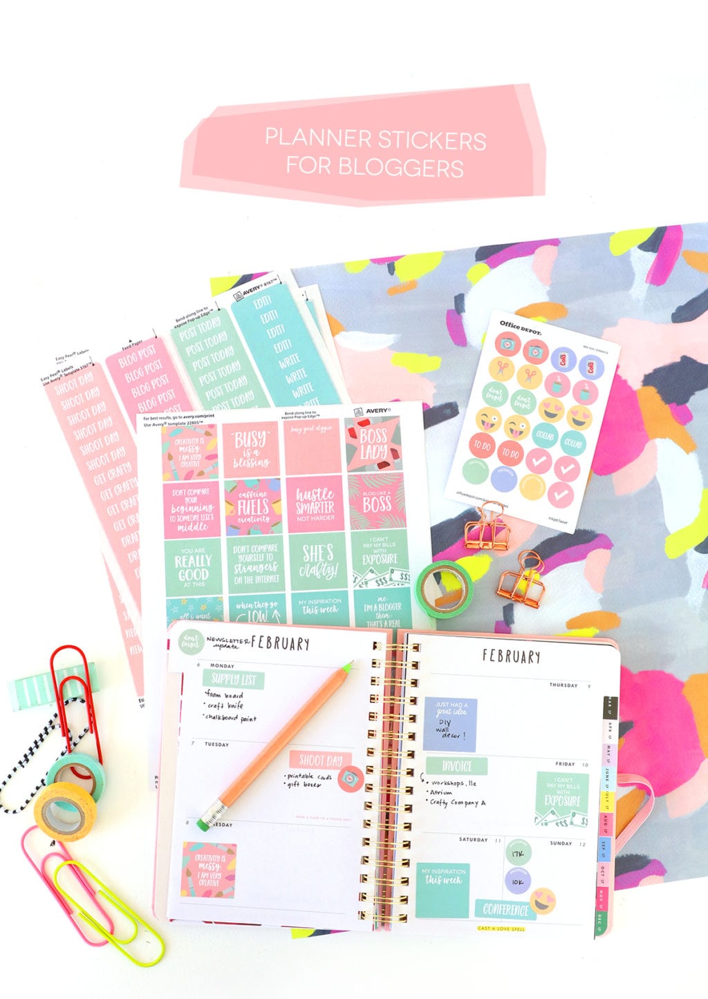 printable-planner-stickers-for-bloggers-damask-love
