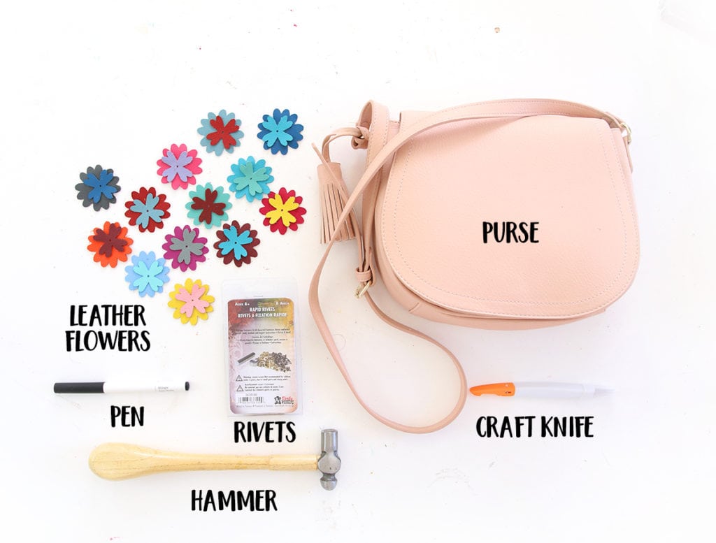 DIY Leather Flower Crossbody Purse | damask love