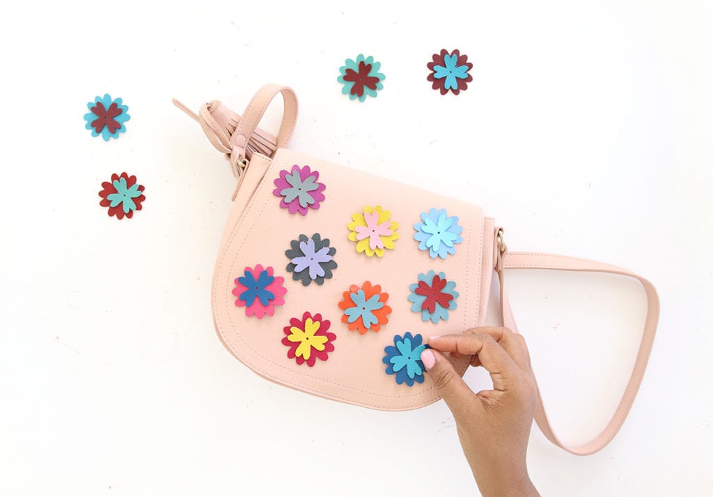 DIY Leather Flower Crossbody Purse Damask Love