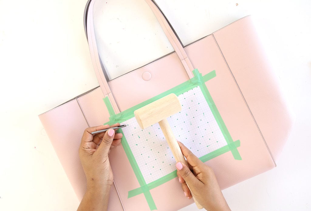 DIY Perforated Leather Flair Tote | damask love