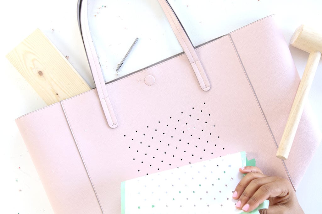 DIY Perforated Leather Flair Tote | damask love