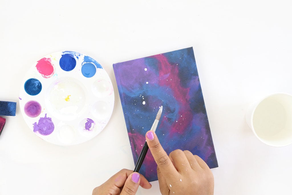 DIY Galaxy Painted Notebook | damask love