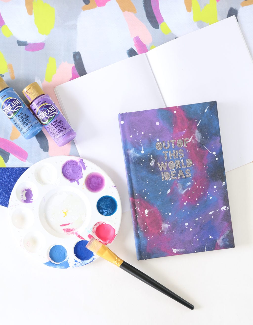 DIY Galaxy Painted Notebook | damask love