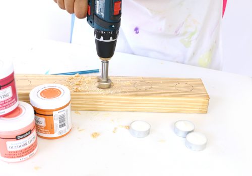 DIY Candle Centerpiece with DecoArt Outdoor Living Paint - Damask Love