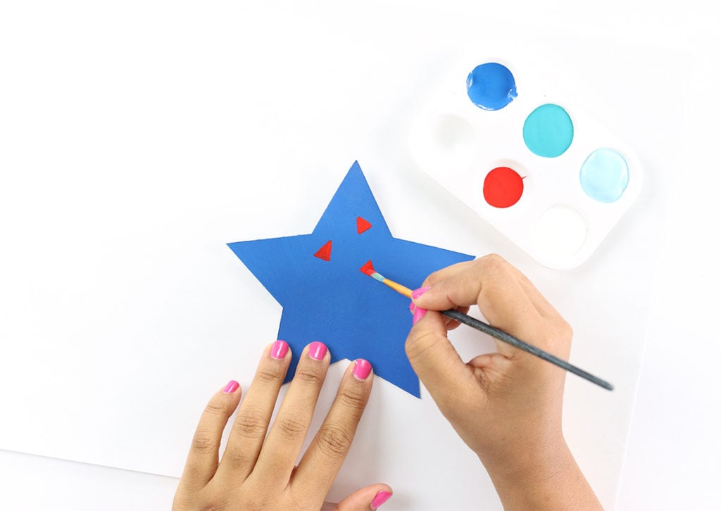 Modern Patriotic Painted 3D Stars | damask love