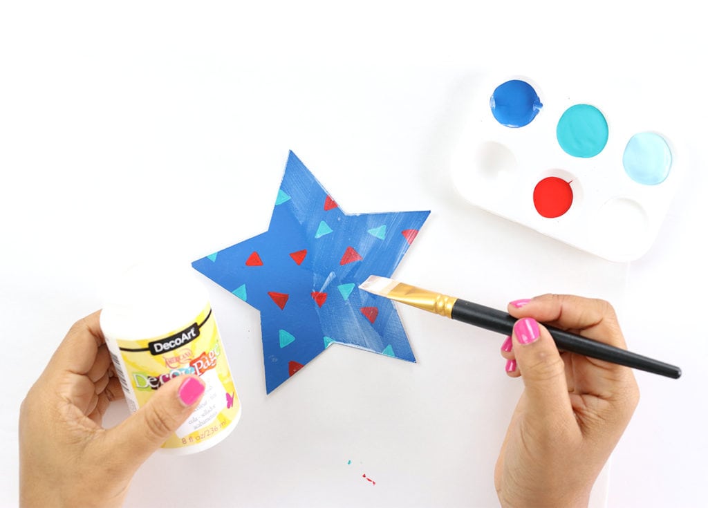 Modern Patriotic Painted 3D Stars | damask love