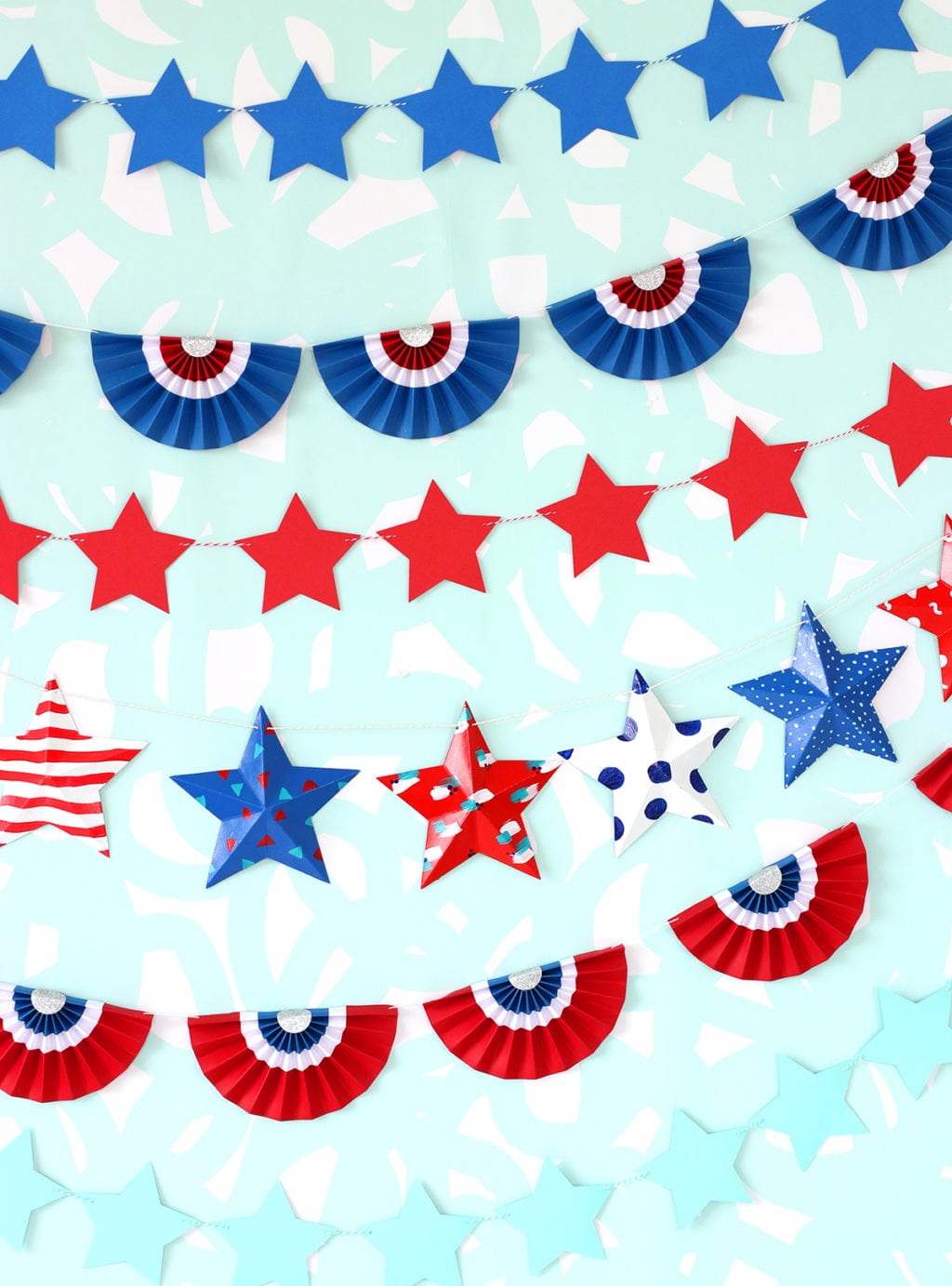 Modern Patriotic Painted 3D Stars | damask love