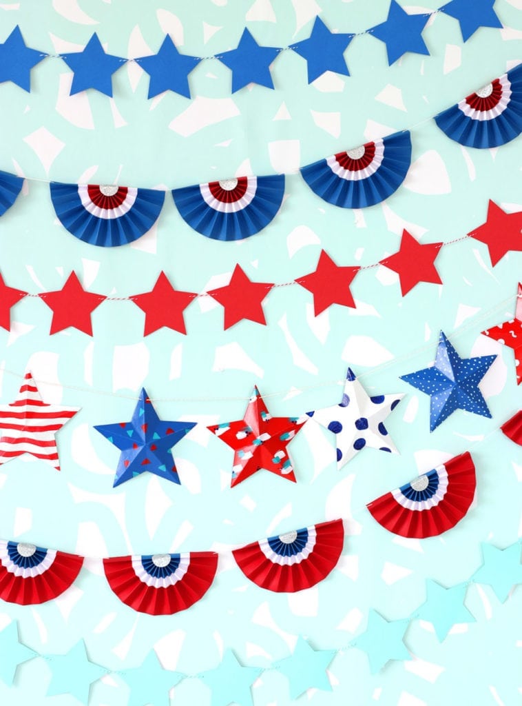 Diy Patriotic Paper Bunting Banners - Damask Love