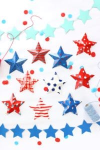 Modern Patriotic Painted 3D Stars | damask love