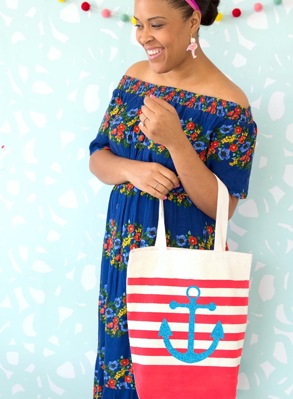 DIY Striped Nautical Tote with Cricut Explore | damask love