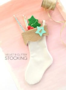 DIY Velvet and Glitter Stocking | damask love