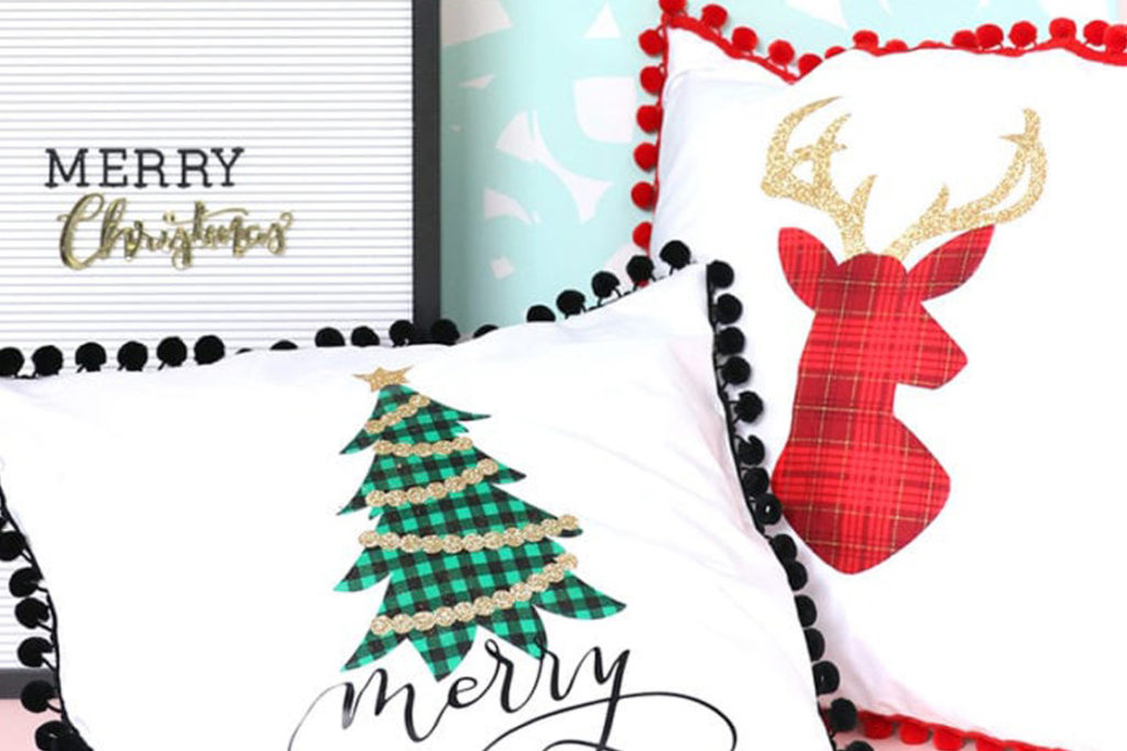 Easy Low Sew Holiday Throw Pillows Damask Love