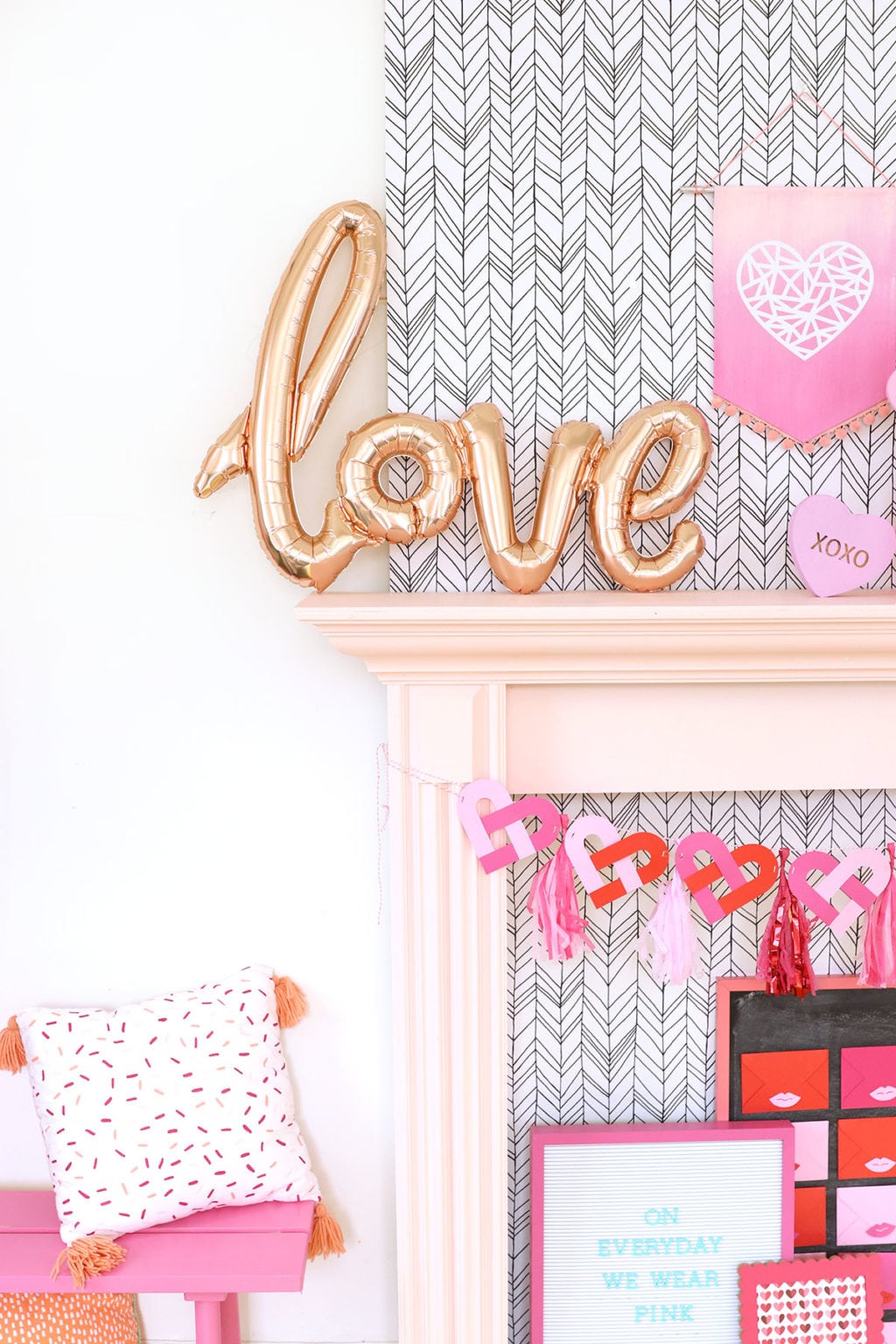 Alphabet Punchboard Heart Banner | Damask Love