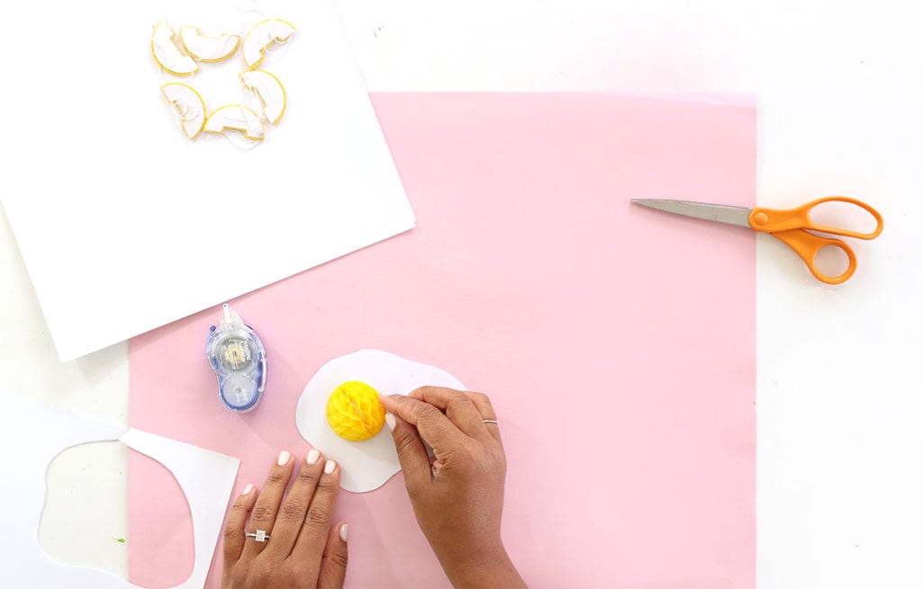 Learn how to make a Fried Egg Easter Brunch Backdrop and add some whimsy to your holiday festivities 