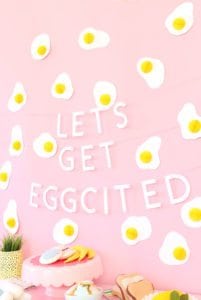 Learn how to make a Fried Egg Easter Brunch Backdrop and add some whimsy to your holiday festivities