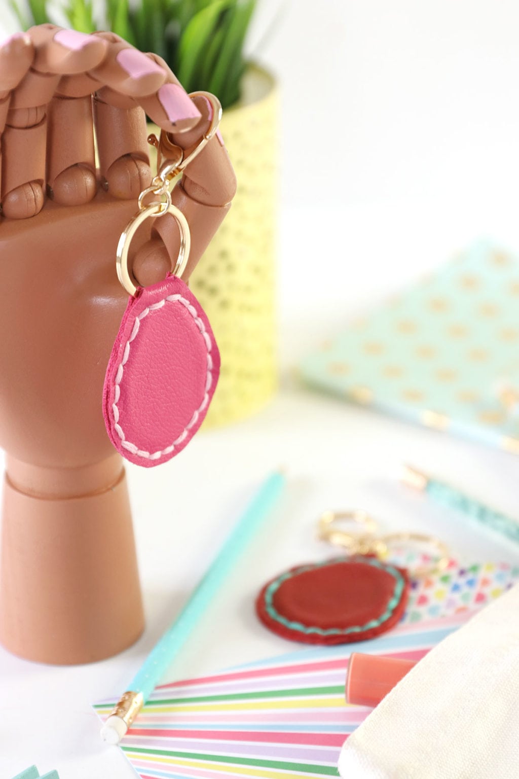 learn how to make a leather key fob using the Cricut Maker machine.