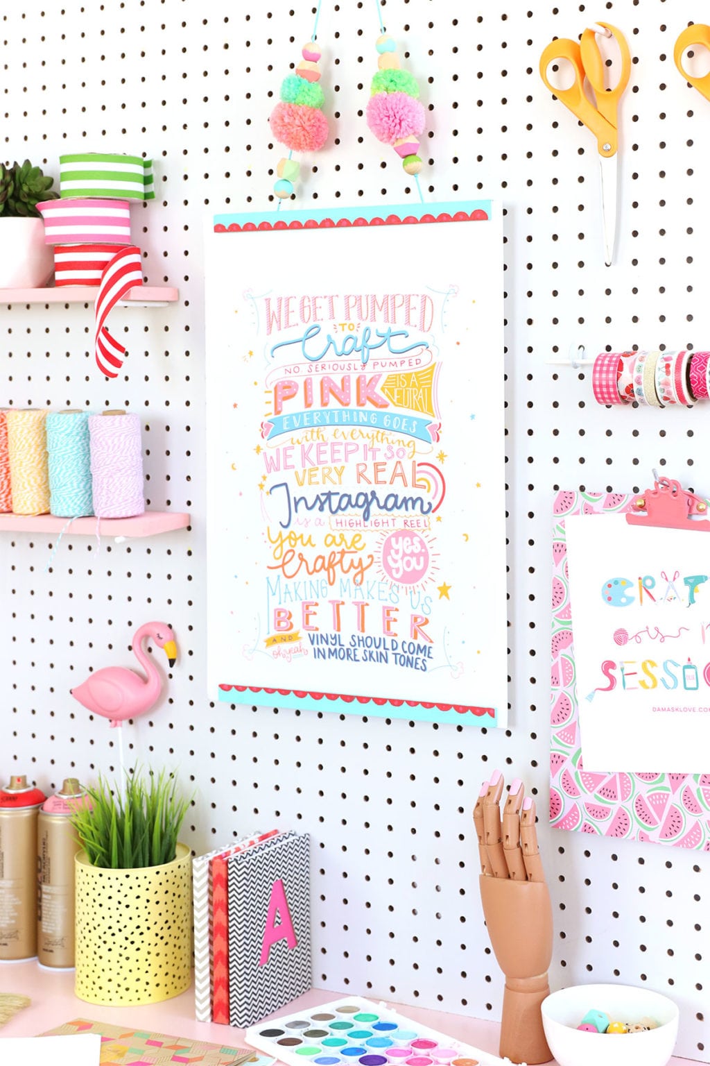 Damask Love Manifesto + How to Make a Poster Hanger | damask love